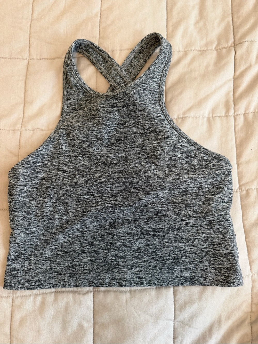 Beyond Yoga Grey Racerback Crop Tank Top